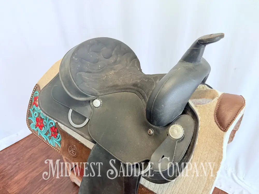 14” Wintec Synthetic Western Trail Saddle Black SQHB Western Saddle