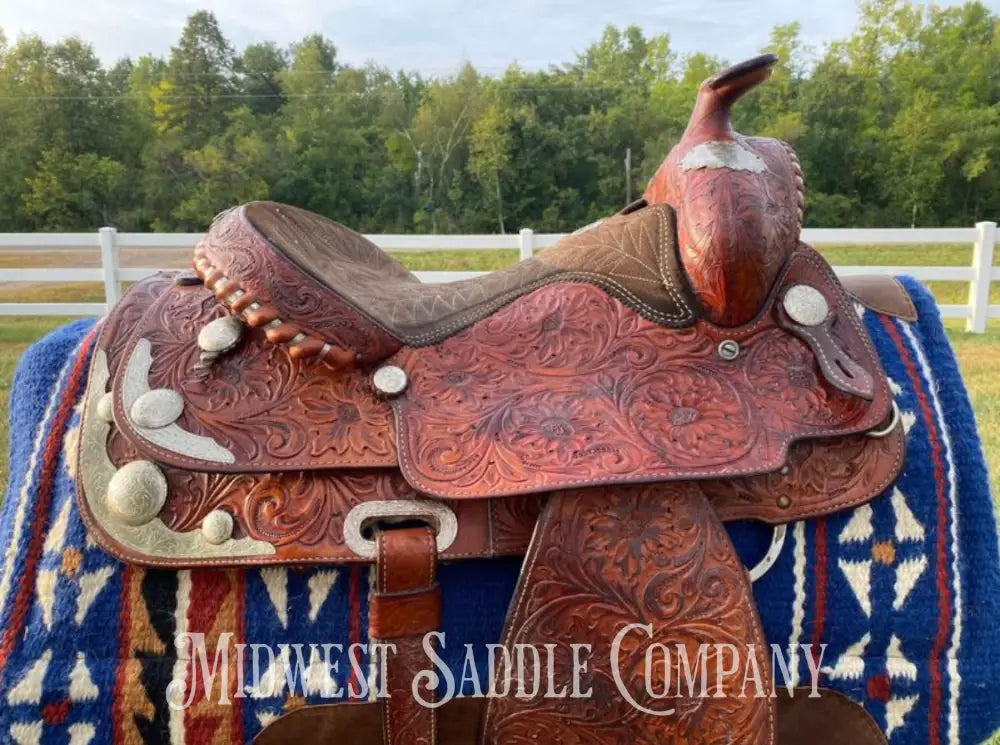 15.5’ Billy Cook Saddlery Western Silver Show Saddle - Fully Tooled!