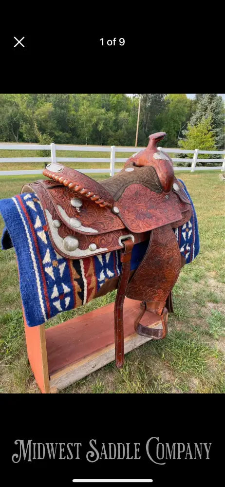 15.5’ Billy Cook Saddlery Western Silver Show Saddle - Fully Tooled!