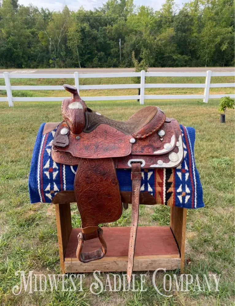 15.5’ Billy Cook Saddlery Western Silver Show Saddle - Fully Tooled!