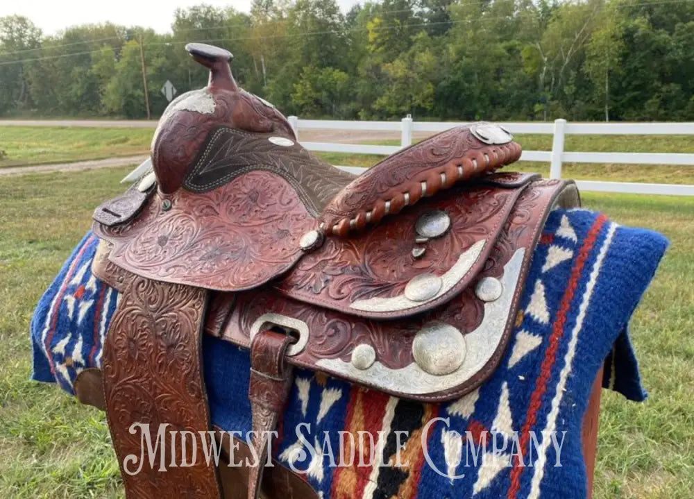 15.5’ Billy Cook Saddlery Western Silver Show Saddle - Fully Tooled!