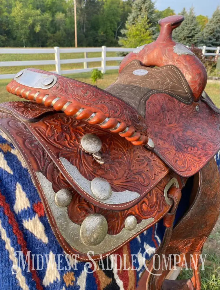 15.5’ Billy Cook Saddlery Western Silver Show Saddle - Fully Tooled!