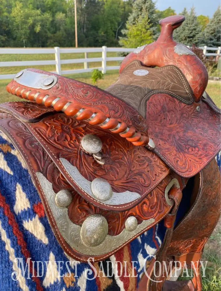 15.5’ Billy Cook Saddlery Western Silver Show Saddle - Fully Tooled!