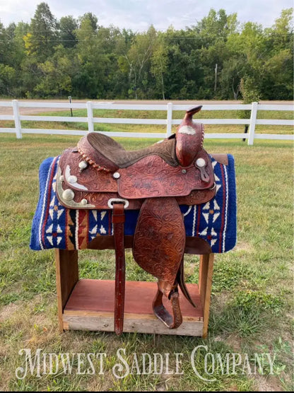 15.5’ Billy Cook Saddlery Western Silver Show Saddle - Fully Tooled!