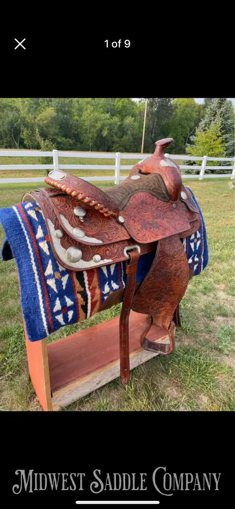 15.5’ Billy Cook Saddlery Western Silver Show Saddle - Fully Tooled!