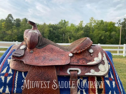 15.5’ Billy Cook Saddlery Western Silver Show Saddle - Fully Tooled!