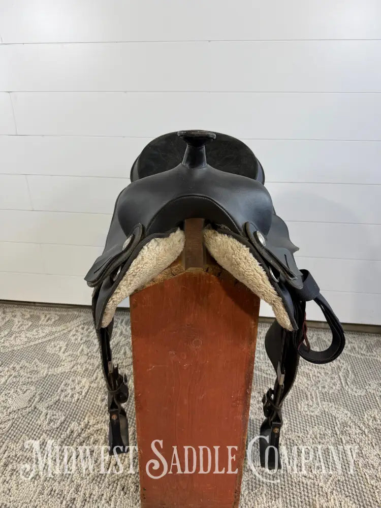 15.5” Black Synthetic Western Trail Saddle Lightweight - 7” Gullet 15.5” / 7” Western Saddle