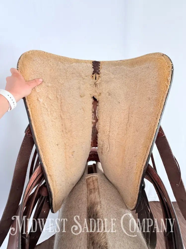 15.5” TexTan Hereford Brand Western Roping Saddle - Made in Yoakum TX Western Saddle