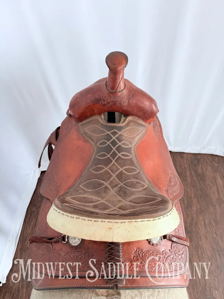 15.5” TexTan Hereford Brand Western Roping Saddle - Made in Yoakum TX Western Saddle