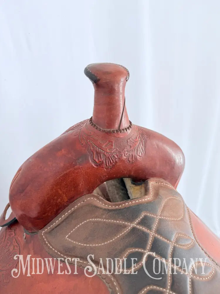15.5” TexTan Hereford Brand Western Roping Saddle - Made in Yoakum TX Western Saddle