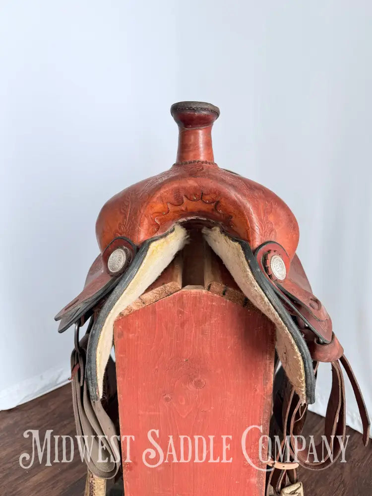 15.5” TexTan Hereford Brand Western Roping Saddle - Made in Yoakum TX Western Saddle