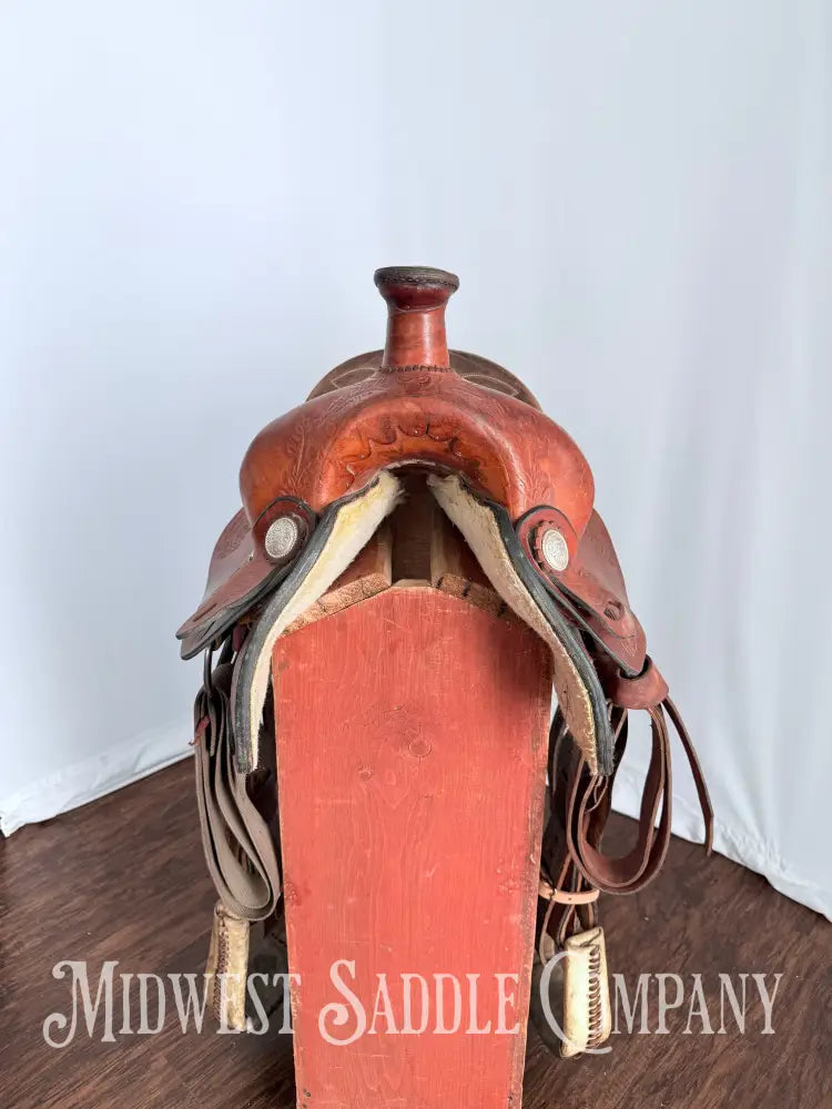 15.5” TexTan Hereford Brand Western Roping Saddle - Made in Yoakum TX Western Saddle