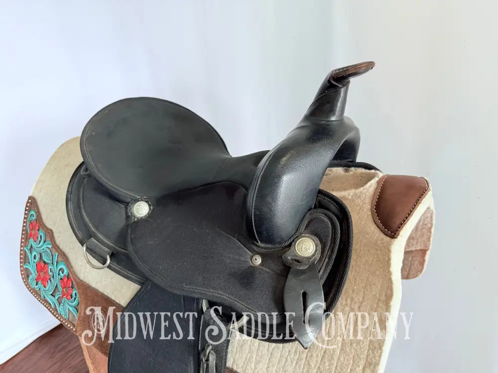 15” Abetta Original Western Synthetic Trail Saddle Lightweight Round Skirt Western Saddle