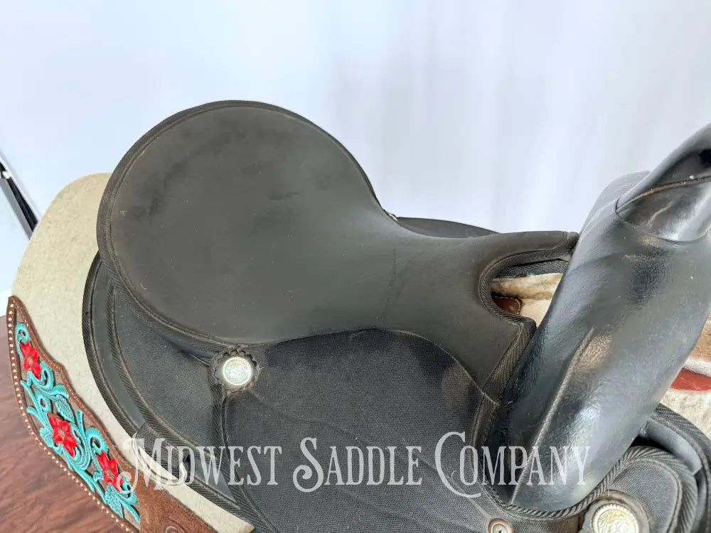 15” Abetta Original Western Synthetic Trail Saddle Lightweight Round Skirt Western Saddle