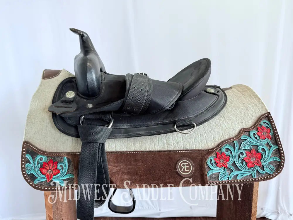 15” Abetta Original Western Synthetic Trail Saddle Lightweight Round Skirt Western Saddle