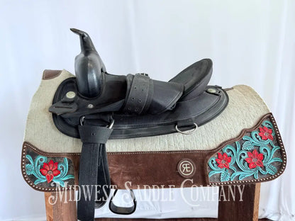 15” Abetta Original Western Synthetic Trail Saddle Lightweight Round Skirt Western Saddle