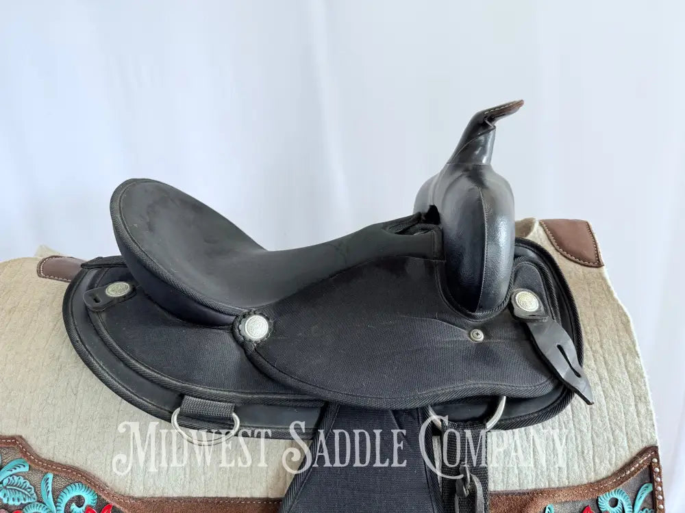 15” Abetta Original Western Synthetic Trail Saddle Lightweight Round Skirt Western Saddle