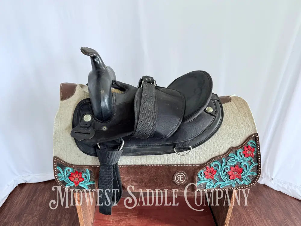 15” Abetta Original Western Synthetic Trail Saddle Lightweight Round Skirt Western Saddle