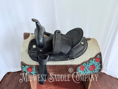 15” Abetta Original Western Synthetic Trail Saddle Lightweight Round Skirt Western Saddle