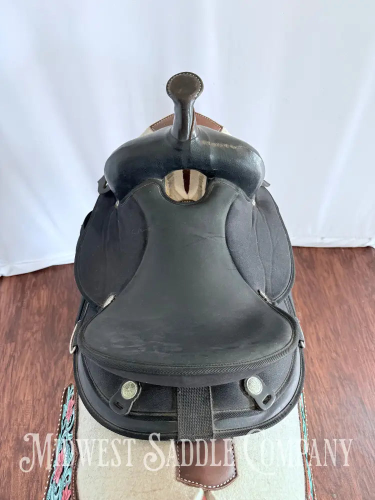 15” Abetta Original Western Synthetic Trail Saddle Lightweight Round Skirt Western Saddle