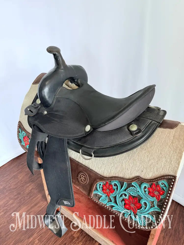 15” Abetta Original Western Synthetic Trail Saddle Lightweight Round Skirt Western Saddle