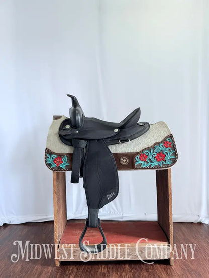 15” Abetta Original Western Synthetic Trail Saddle Lightweight Round Skirt Western Saddle