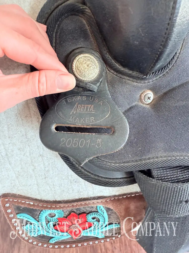 15” Abetta Original Western Synthetic Trail Saddle Lightweight Round Skirt Western Saddle