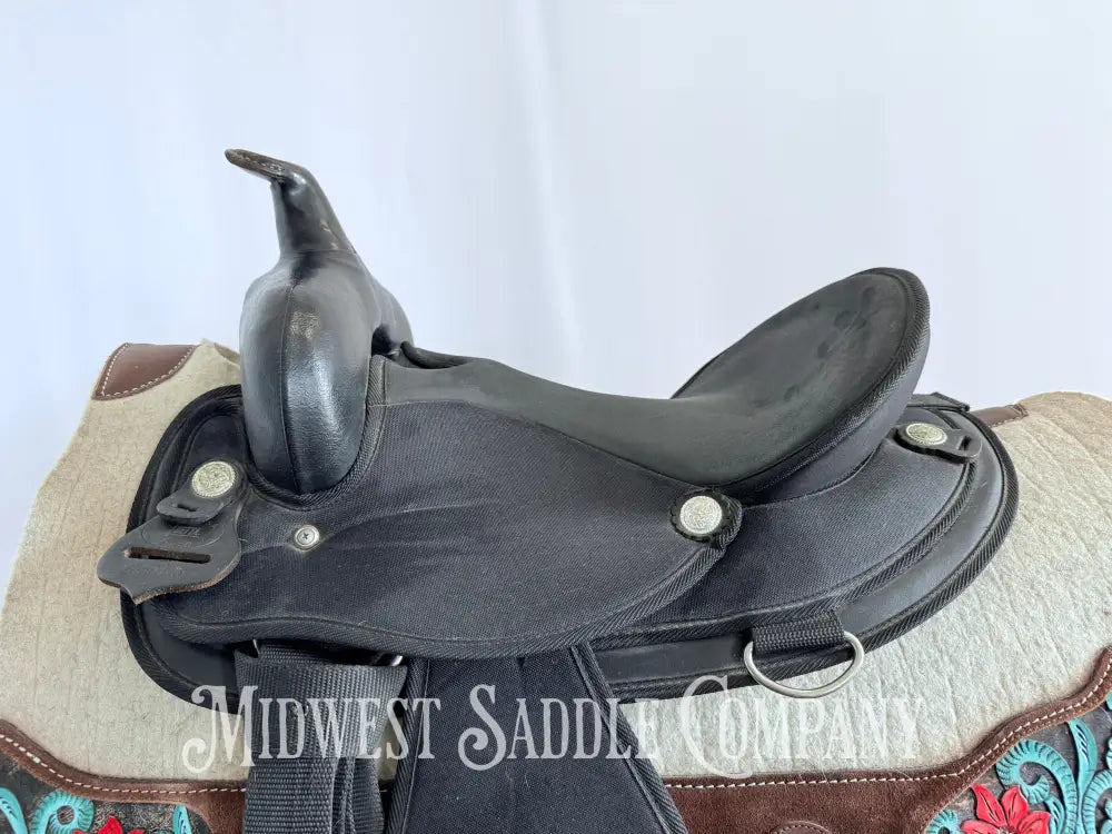 15” Abetta Original Western Synthetic Trail Saddle Lightweight Round Skirt Western Saddle
