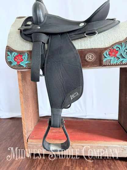 15” Abetta Original Western Synthetic Trail Saddle Lightweight Round Skirt Western Saddle