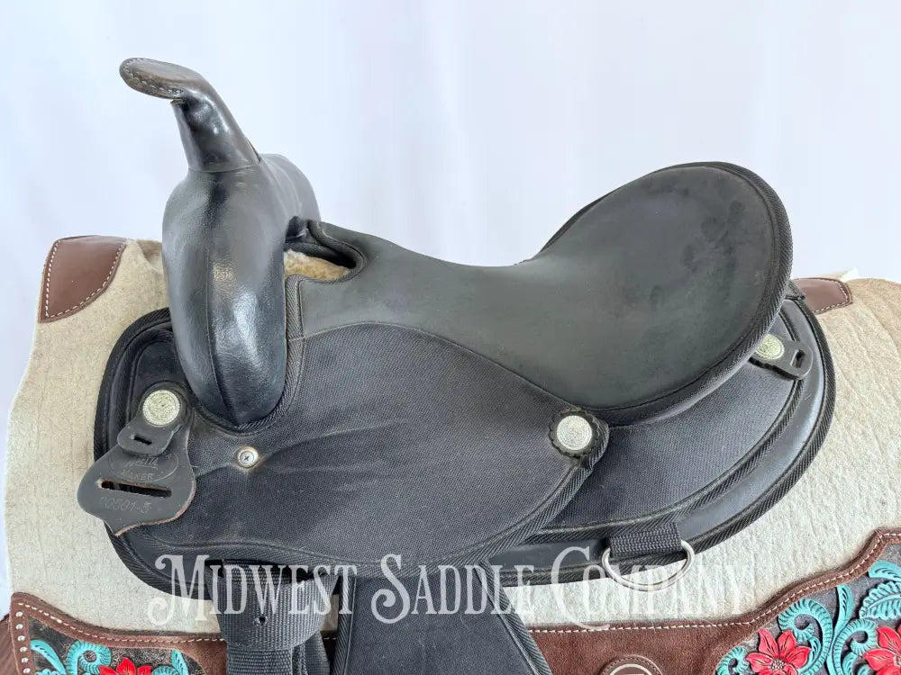 15” Abetta Original Western Synthetic Trail Saddle Lightweight Round Skirt Western Saddle