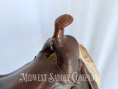 15” Antique Cowboy High Back Western Ranch Saddle