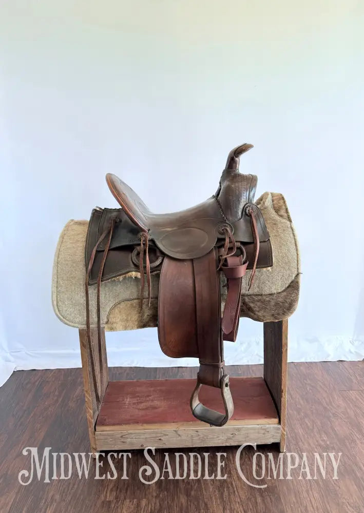 15” Antique Cowboy High Back Western Ranch Saddle