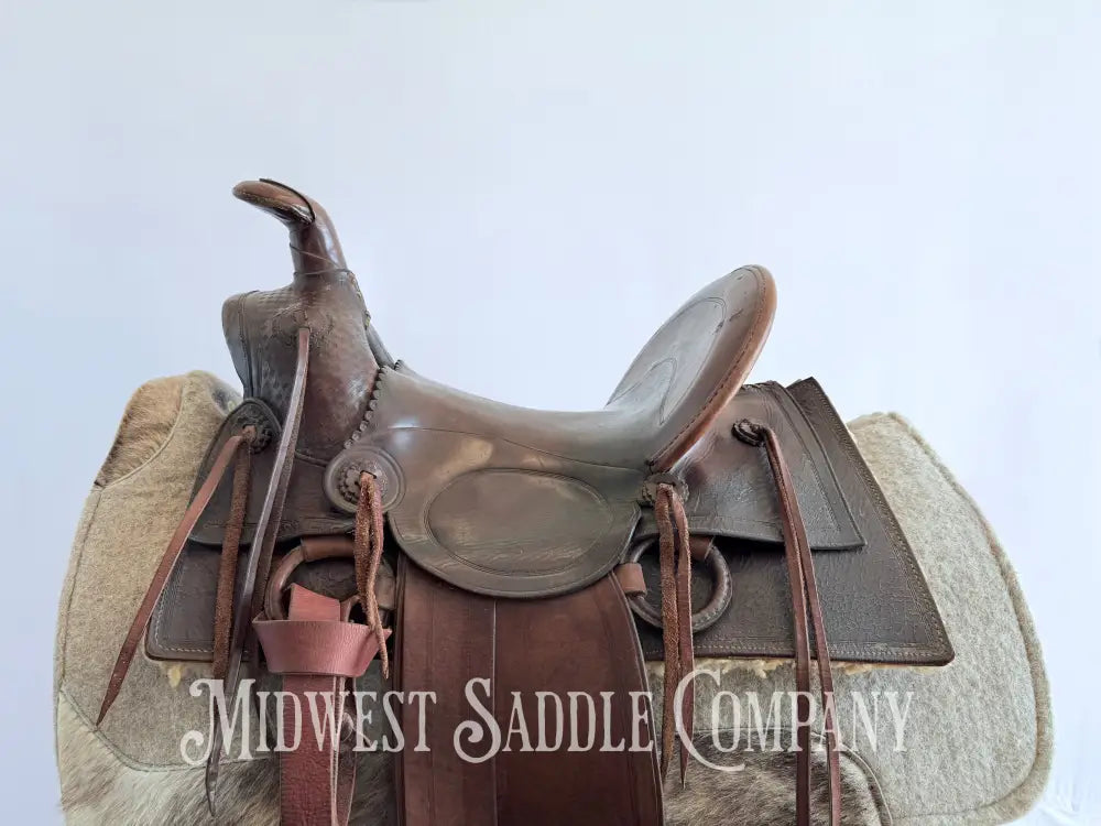 15” Antique Cowboy High Back Western Ranch Saddle