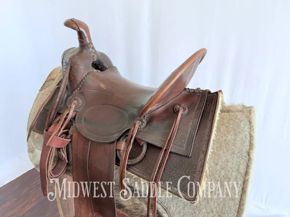 15” Antique Cowboy High Back Western Ranch Saddle