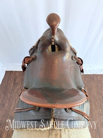 15” Antique Cowboy High Back Western Ranch Saddle