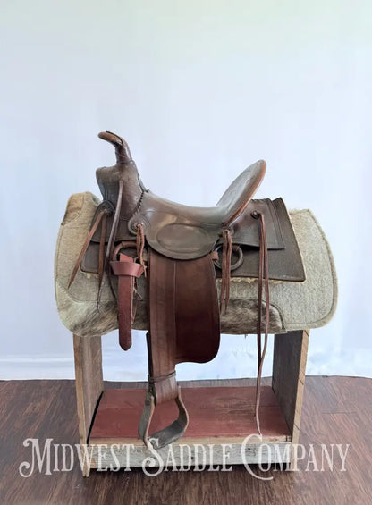 15” Antique Cowboy High Back Western Ranch Saddle
