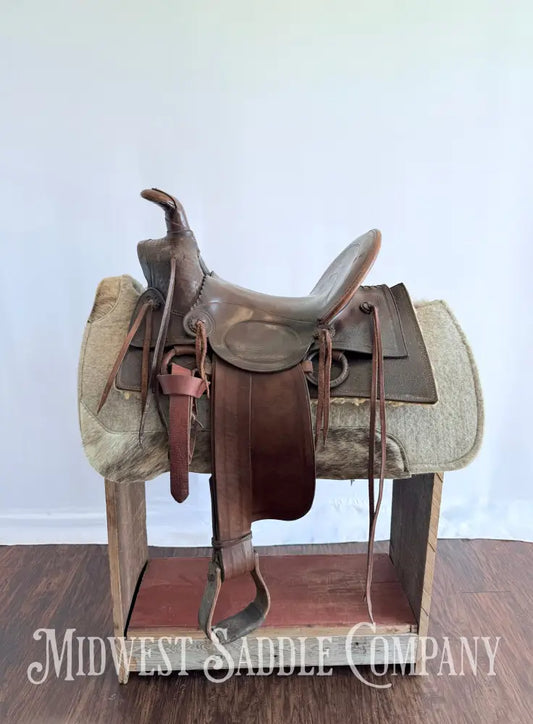 15” Antique Cowboy High Back Western Ranch Saddle