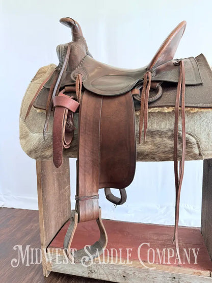 15” Antique Cowboy High Back Western Ranch Saddle