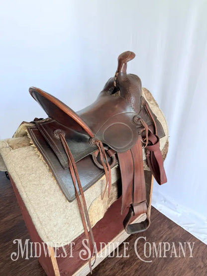 15” Antique Cowboy High Back Western Ranch Saddle