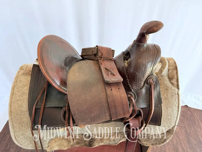 15” Antique Cowboy High Back Western Ranch Saddle