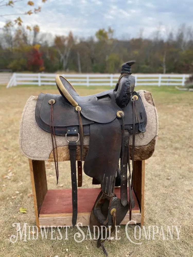 Antique Highback Western Saddle