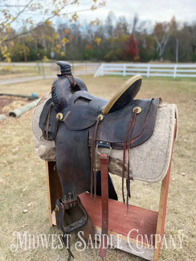 Antique Highback Western Saddle