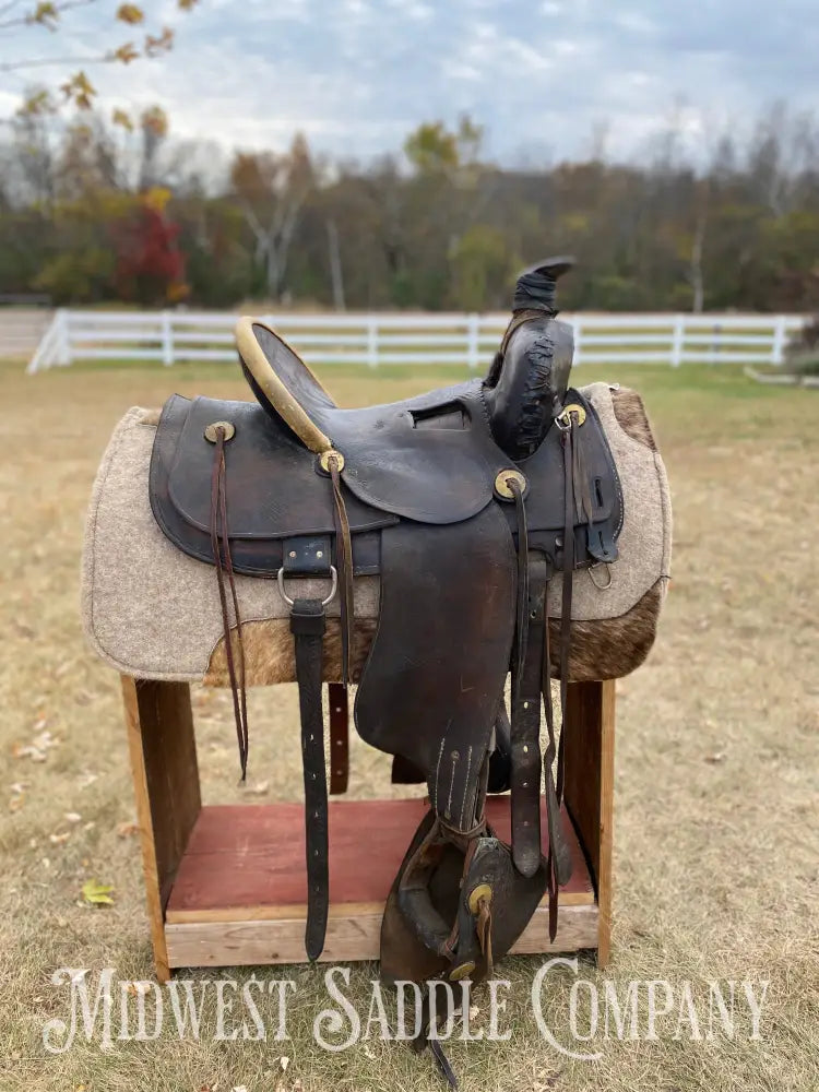 Antique Highback Western Saddle