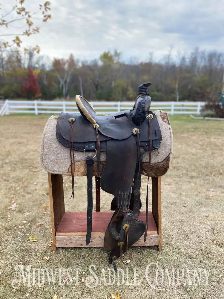 Antique Highback Western Saddle