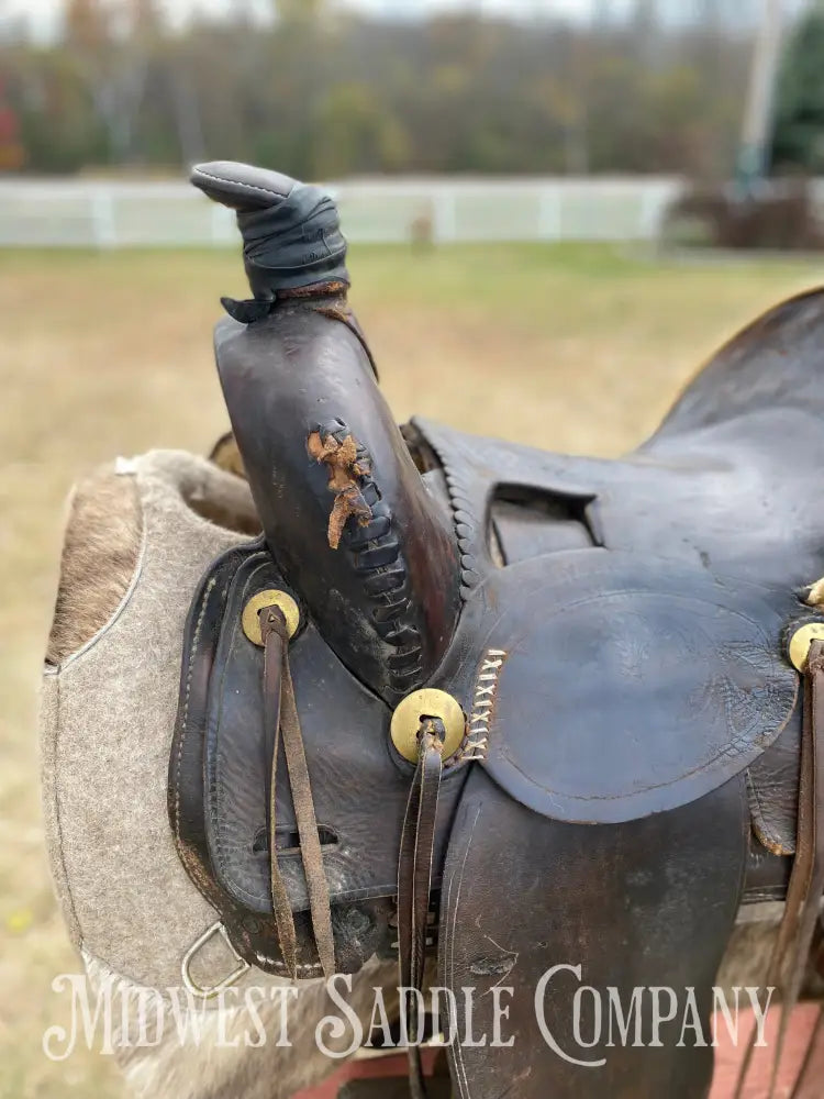 Antique Highback Western Saddle