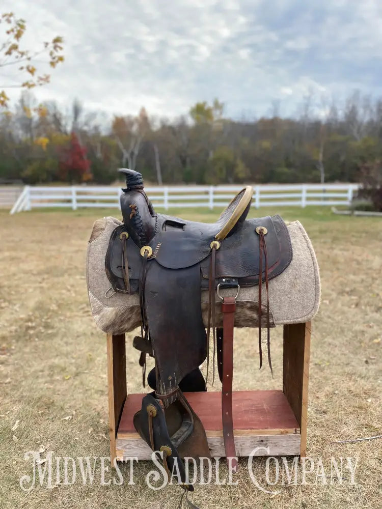 Antique Highback Western Saddle