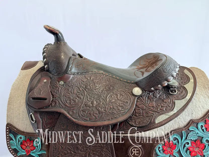 15” Circle Y Arabian Western Show Saddle with Round Skirt