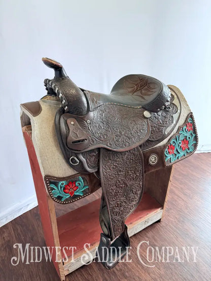 15” Circle Y Arabian Western Show Saddle with Round Skirt