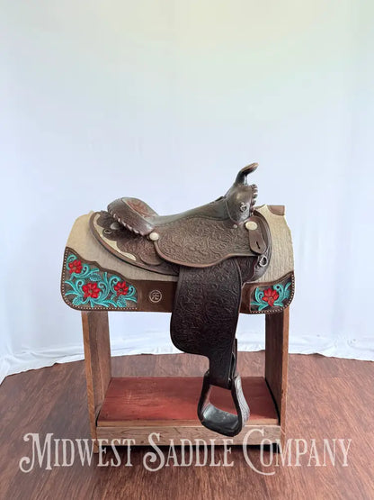 15” Circle Y Arabian Western Show Saddle with Round Skirt