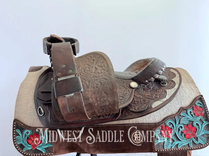 15” Circle Y Arabian Western Show Saddle with Round Skirt